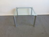 Square Glass Top Coffee Table on Metal Frame, Size H40 x W63 x D63cm.