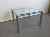 Square Glass Top Coffee Table on Metal Frame, Size H40 x W63 x D63cm. - 2