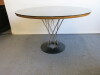 Round Glass Top Dining/Meeting Table on Wire Support and Heavy Metal Base.Size H72 x D120cm.NO VAT ON LOT&nbsp; - 5