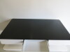 White High Gloss Rectangular Coffee Table with Drawer Either Side & Glass Top. Size H36cm x W120cm x D70cm. - 5