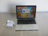 Apple 13" MacBook Pro, Year 2019, Model A2159. Running MacOS Monterey, 1.4 Ghz Quad Core Intel Core i5, Intel Iris Plus Graphics, 8GB RAM, 121GB Flash Storage. Comes with Power Supply.