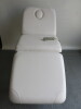 Avalon 3 Section Fully Electric Adjustment Couch with 3 Motors, Handset Control Pad, Face Hole & Upholstered in White Faux Leather. Size Maximum Height 100cm x Length 190cm x Depth 90cm. - 3