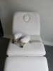 Avalon 3 Section Fully Electric Adjustment Couch with 3 Motors, Handset Control Pad, Face Hole & Upholstered in White Faux Leather. Size Maximum Height 100cm x Length 190cm x Depth 90cm. - 5