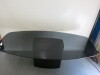 Oval Glass Top Dining/Meeting Table on Metal Frame & Heavy Metal Base. Size L220 x W105cm. - 2
