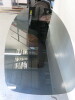Oval Glass Top Dining/Meeting Table on Metal Frame & Heavy Metal Base. Size L220 x W105cm. - 5