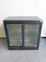 Gamko 2 Door Illuminated Back Bar Drinks Chiller, Model MG2/250SD. Comes with 2 Shelf. Size H90 x W90 x D52cm