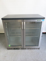Gamko 2 Door Illuminated Back Bar Drinks Chiller, Model MG2/250SD. Comes with 2 Shelf. Size H90 x W90 x D50cm