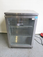 Precision Single Door Stainless Steel Illuminated Back Bar Chiller, Model BBS600. Comes with 2 Shelf. Size H90 x W60 x D50cm. NOTE: alarm sound (a/f)