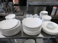 Approx 140 Pieces of Branded Churchill, Alchemy & Titan White Crockery to Include: Plates, Side Plates, Bowls & Coffee Cups Etc (As Viewed/Pictured).
