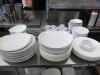 Approx 140 Pieces of Branded Churchill, Alchemy & Titan White Crockery to Include: Plates, Side Plates, Bowls & Coffee Cups Etc (As Viewed/Pictured).