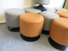 9 x Premier Housewares Faux Leather Stool on Metal Base to Include: 6 x Grey & 3 x Tan. Size Dia 40cm. - 3