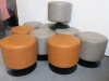 9 x Premier Housewares Faux Leather Stool on Metal Base to Include: 6 x Grey & 3 x Tan. Size Dia 40cm. - 4