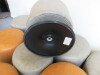 9 x Premier Housewares Faux Leather Stool on Metal Base to Include: 6 x Grey & 3 x Tan. Size Dia 40cm. - 5
