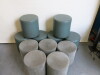 11 x Johansson Design Stools to Include: 6 x Green Faux Leather & 5 x Light Green Fabric. Size Dia 38cm. - 2