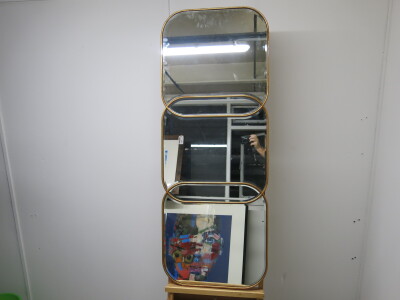 Gallery Direct Ltd Bevel Edge Feature Mirror with Interlocking Mirror Panels, Model Kennford, Size 130 x 50cm.