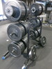 Set of 70 x BLK BOX Plate Weights to Include: 2 x 25kg, 10 x 20kg, 14 x 10kg, 24 x 15kg, 10 x 2.5kg, 10 x 1.25kg on 2 x Mobile Racks. - 7