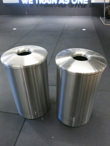 2 x Brabantia Stainless Steel Towel Bins.