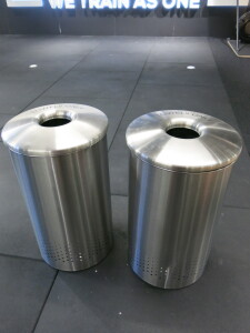 2 x Brabantia Stainless Steel Towel Bins.