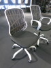 2 x Black & White Plastic Swivel Chairs. - 2