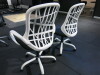 2 x Black & White Plastic Swivel Chairs. - 3