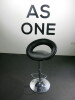 Faux Black Swivel High Stool on Chrome Base with Footrest.