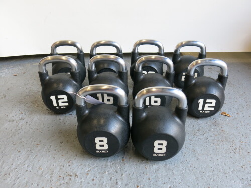 Set of 10 x BLK BOX Kettle Bells to Include: 2 x 8/12/16/20/24kg.