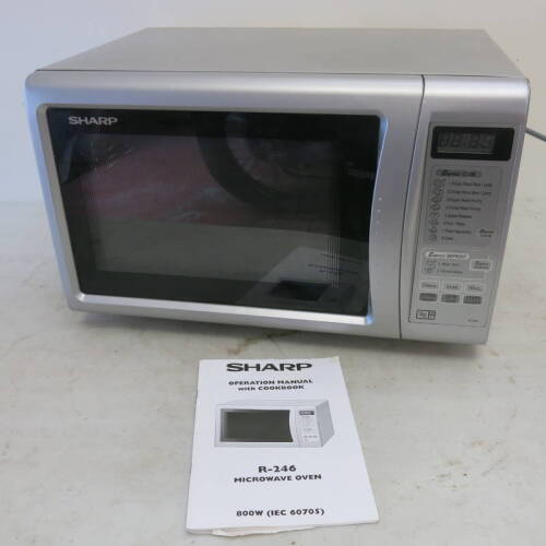 Sharp 800w Microwave Oven, Model R-246, with Manual