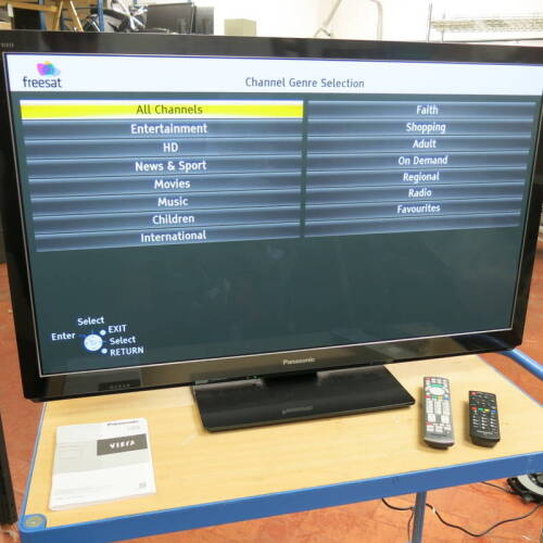 Panasonic 42" TV, Model TX-P42GT30B. Comes with Wall Mount & Stand, 2 x Remote Controls & Instruction Manual.