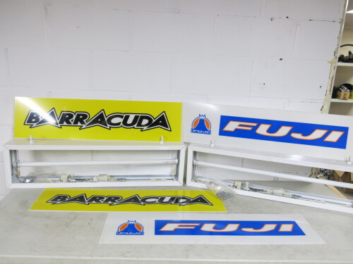 2 x Double Sided Illuminated Hanging Bike Brand Advertising Signs