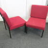 2 x Red Sack Cloth Metal Framed Reception Chairs - 2