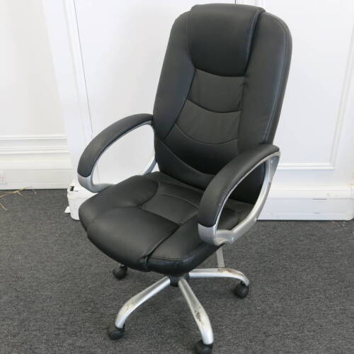 Black Faux Leather Operator's Chair