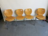 6 x Stackable Wooden & Metal Leg Chairs.