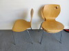 6 x Stackable Wooden & Metal Leg Chairs. - 3