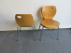 6 x Stackable Wooden & Metal Leg Chairs. - 4