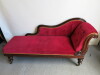 Chaise Lounge with Wooden Scroll Top Frame