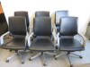 6 x Height Adjustable Office Swivel Chairs on Polished Chrome Base & Castors. - 2