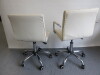 2 x Cream Faux Leather Swivel Chairs on Chrome Frame. - 4