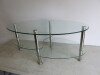 Glass Coffee Table with 3 Layer Design on Metal Frame. - 4