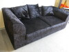 Black Crushed Velour 2 Seater Sofa - 2