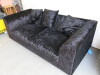 Black Crushed Velour 2 Seater Sofa - 3