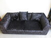 Black Crushed Velour 2 Seater Sofa - 4