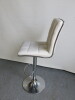 White Faux Leather Padded Height Adjustable Stool. - 2