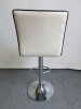 White Faux Leather Padded Height Adjustable Stool. - 3