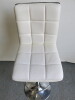 White Faux Leather Padded Height Adjustable Stool. - 4