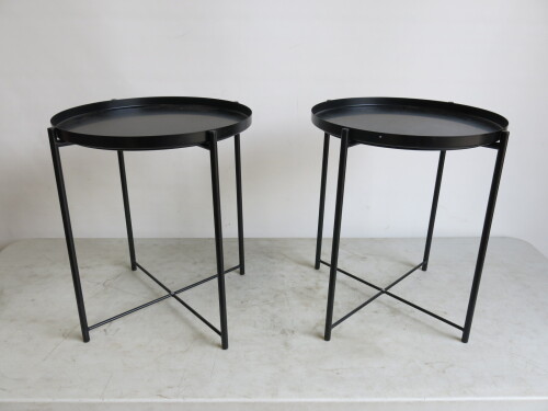 Pair of Ikea Gladom Tray Tables in Black