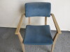 Blue Crushed Velour Chair on Wooden Painted Frame - 2