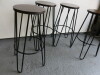 4 x Metal Framed Stools with Wooden Seat - 3