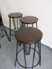 4 x Metal Framed Stools with Wooden Seat - 4