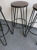 4 x Metal Framed Stools with Wooden Seat - 5
