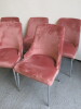 5 x Dunelm Salmon Crushed Velour Chairs with Pleated Back. - 2